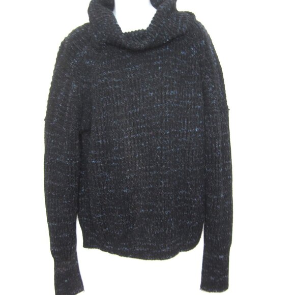 Free People XS Womens Leo Blacklight Party Cowl Neck Turtleneck Sweater Black - Picture 3 of 12